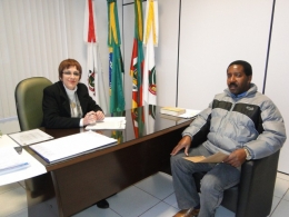 A presidente reunida com o Coordenador Regional do CPM, ugnio Teixeira